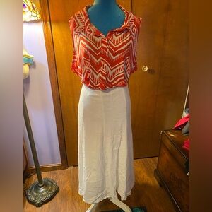 Susan Graver White Maxi Skirt